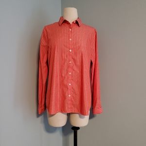 Orange striped Land's End button down